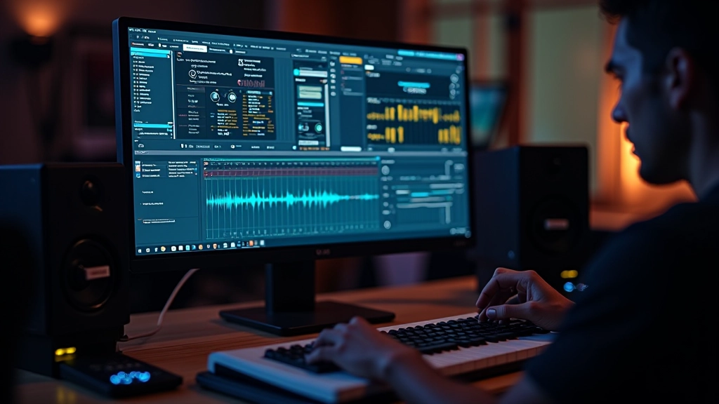 Makam müzik prodüksyon yazılımının ekran görüntüsü, sintetizörler ve yapay zeka kontrol panelleri görülüyor