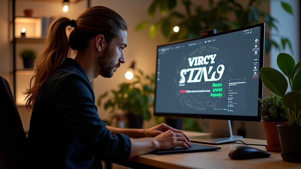 Grafik tasarımcı metin-görsel AI aracı kullanarak çalışıyor